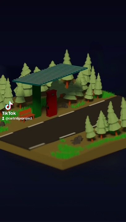 CAR GAS STATION low poly 3d