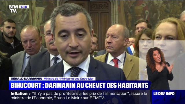 Gérald Darmanin à Bihucourt: Nous devons à la chance de ne pas avoir eu de mort dans le Pas-de-Calais il y a 15 jours