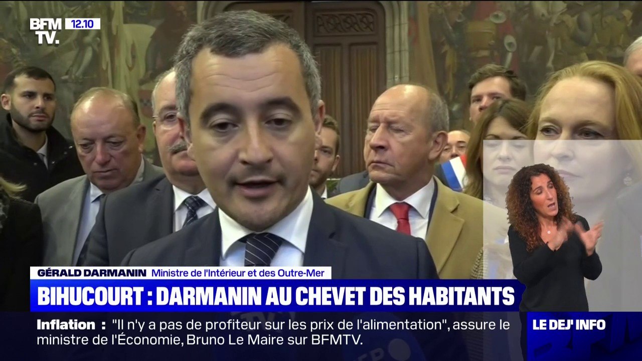 Gérald Darmanin à Bihucourt: "Nous devons à la chance de ne pas avoir eu de mort dans le Pas-de-Calais il y a 15 jours"