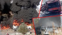 Ağrı'da yolcu otobüsü, 2 kamyona çarparak yandı: Ölü ve yaralılar var