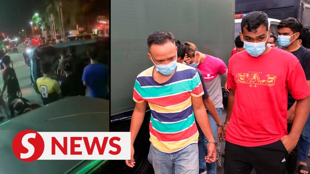 Bikers who overturned car at Pasir Gudang petrol station plead guilty to rioting