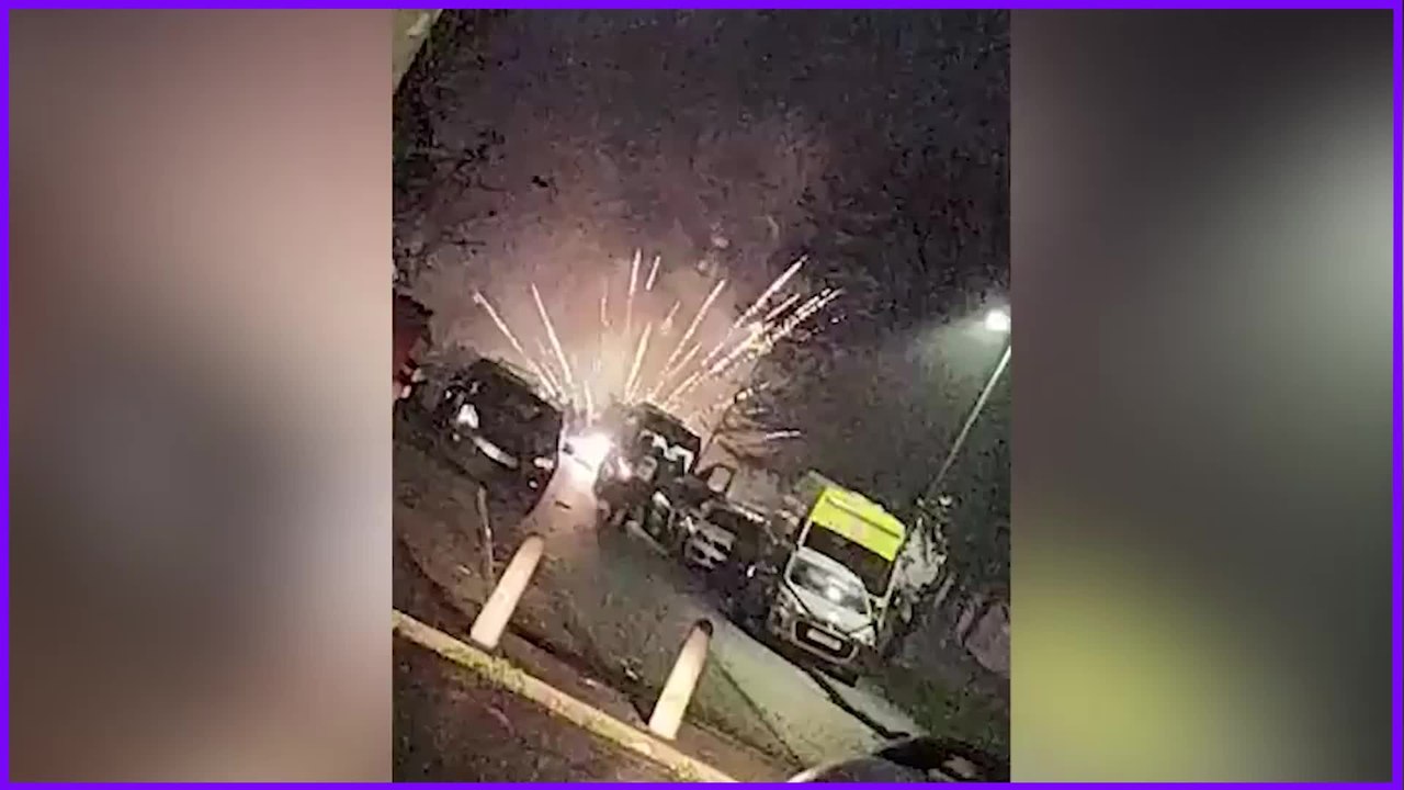 Chaotic scenes on Halifax street as fireworks are let off on street and 'hurled at police'