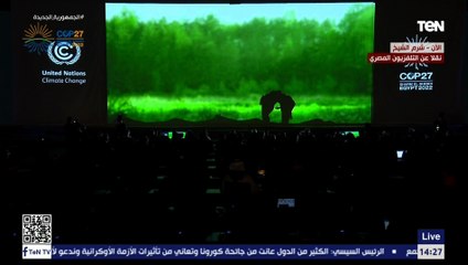 عرض فني صامت عن خطورة التغير المناخي يبهر السيسي ورؤساء العالم