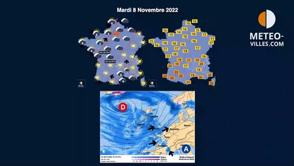 prévisions météo villes du lundi 7 novembre 2022