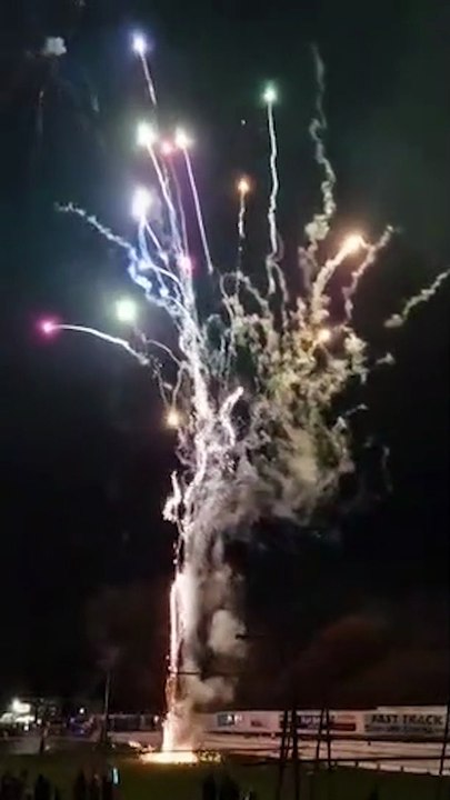 Fireworks shoot towards a crowd of spectators at Blackpool Cricket Club on Saturday, November 5