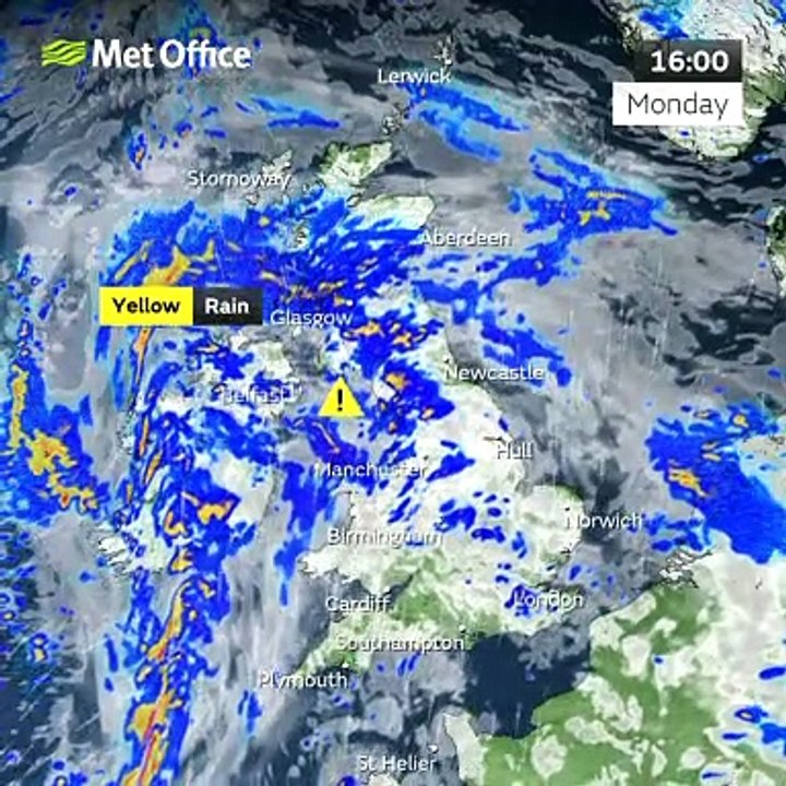 Met Office weather forecast for Monday evening