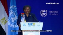 l discurso de la líder de Barbados en la Cumbre del Clima: “No puede ser que las grandes compañías ganen 200.000 millones y no quieran contribuir”