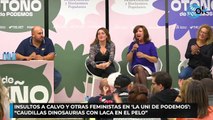 Insultos a Calvo y otras feministas en ‘La Uni de Podemos’ “Caudillas dinosaurias con laca en el pelo”
