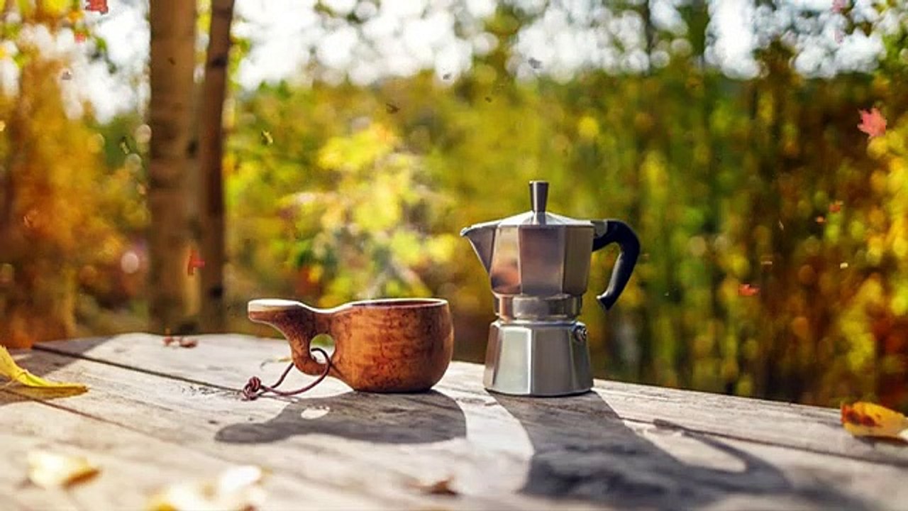Autumn Relaxing Piano Music for Stress Relief, Studying   Cozy Coffee in the Forest   Falling Leaves