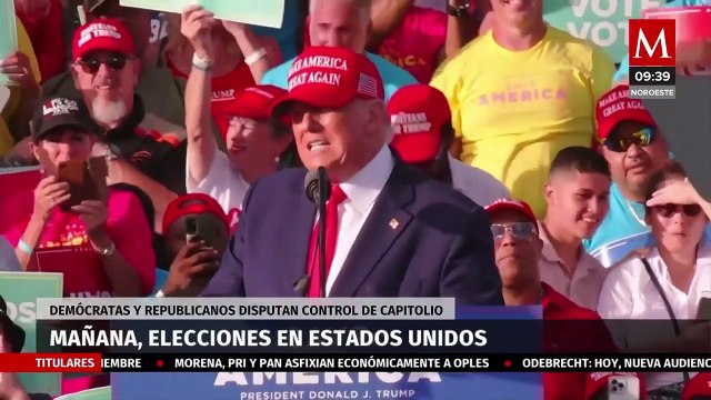 A un día de las elecciones en EU, demócratas y republicanos disputan control del capitolio