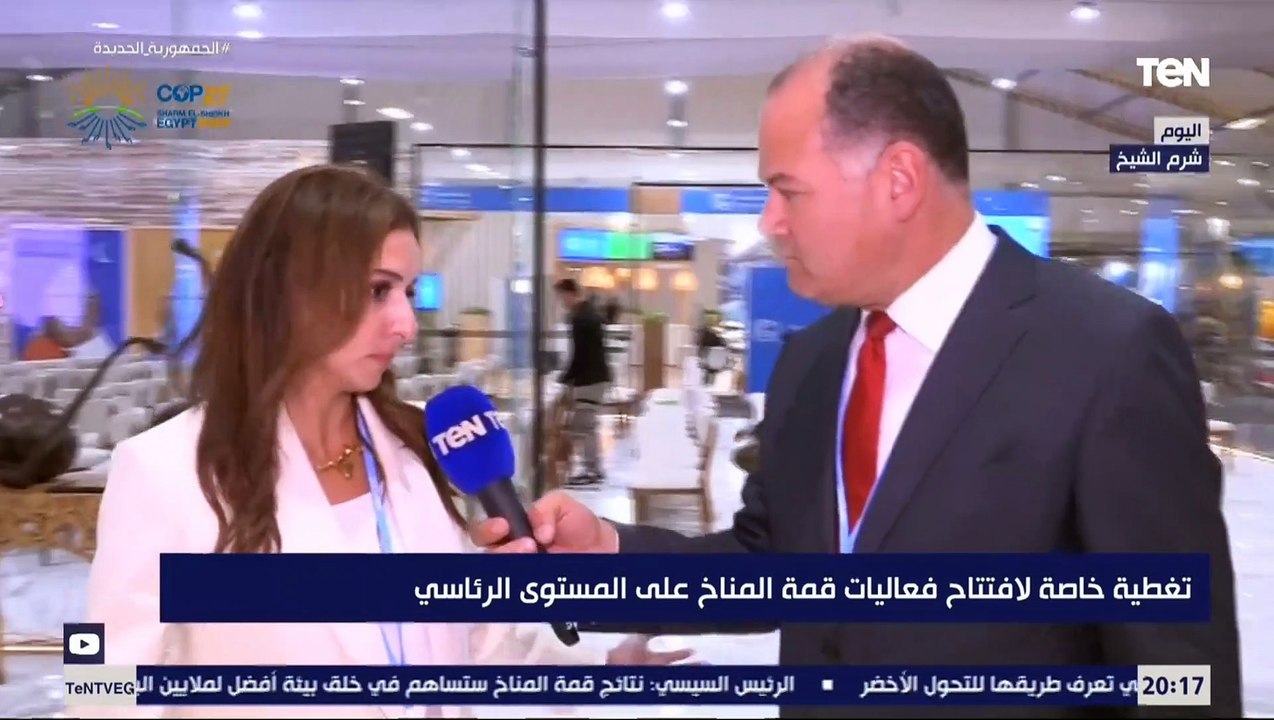 يحتوي على المشربية وشجرة مريم.. جولة الإعلامي نشأت الديهي داخل الجناح المصري في قمة المناخ COP27