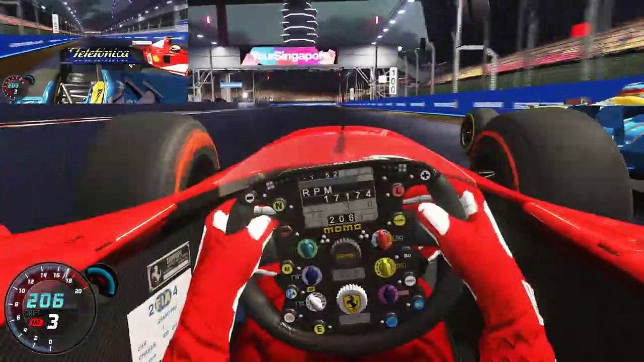 Battle Of Formula 1 Titans _ Ferrari F2004 Vs Renault R25 At Singapore _ Assetto Corsa(720P_HD)
