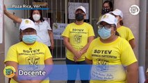 ¡También en Poza Rica! Maestros toman delegación de la SEV