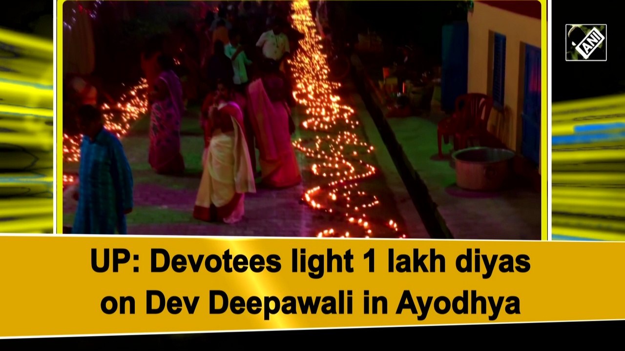 Devotees light 1 lakh diyas on Dev Deepawali in Ayodhya