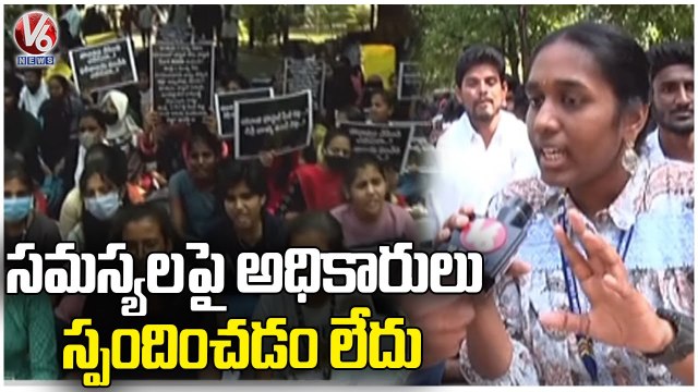 UG Students Protest Infront of Nizam College Due To New Hostel Building | V6 News