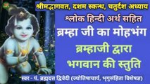 श्रीमद्भागवत दशम स्कन्ध, चतुर्दश अध्याय मूल श्लोक हिन्दी अर्थ सहित | ब्रह्माजी का मोहभंग | ब्रह्माजी के द्वारा श्रीकृष्ण भगवान की स्तुति | स्वर - पं. ब्रह्मदत्त द्विवेदी (ज्योतिषाचार्य, भृगुसंहिता विशेषज्ञ)