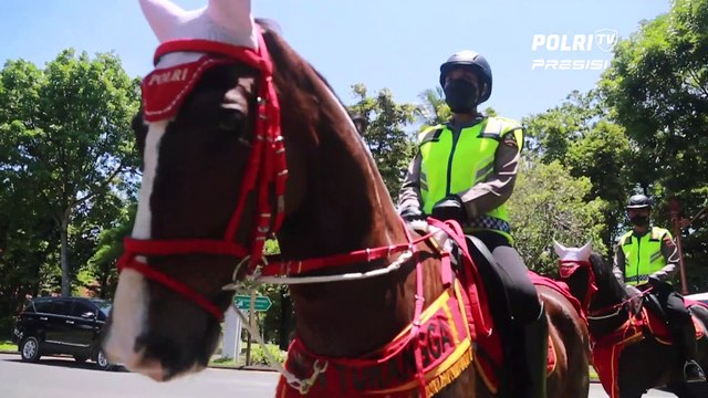 Polri Terjunkan Pengamanan dari Baharkam Polri Melalui Patroli Kuda