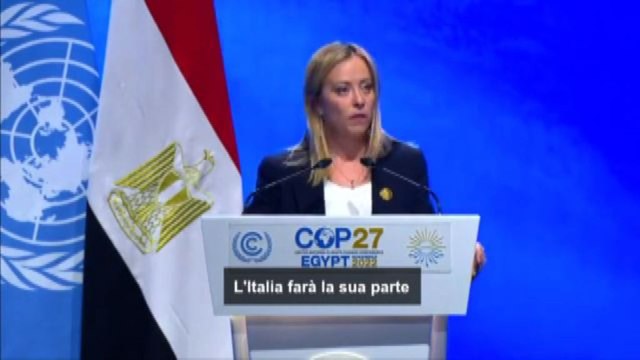 Meloni a Cop27: aumentare sforzi per clima, Italia farà sua parte