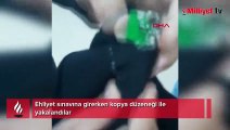 İki kişi ehliyet sınavına kopya düzeneği ile girmeye çalıştı