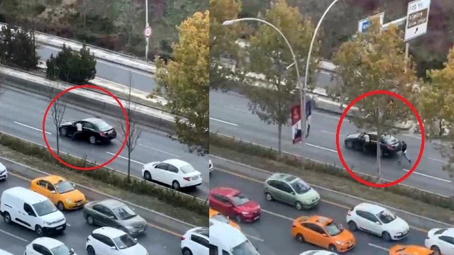 Trafikte sürücü bayıldı, otomobili diğer sürücüler güçlükle durdurdu