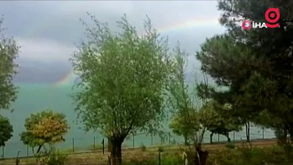 Yağmur sonrası oluşan gökkuşağı hayran bıraktı
