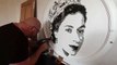 Darren Timby working on his Queen Elizabeth II tribute