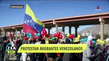 Venezolanos protestan contra las políticas migratorias de Estados Unidos