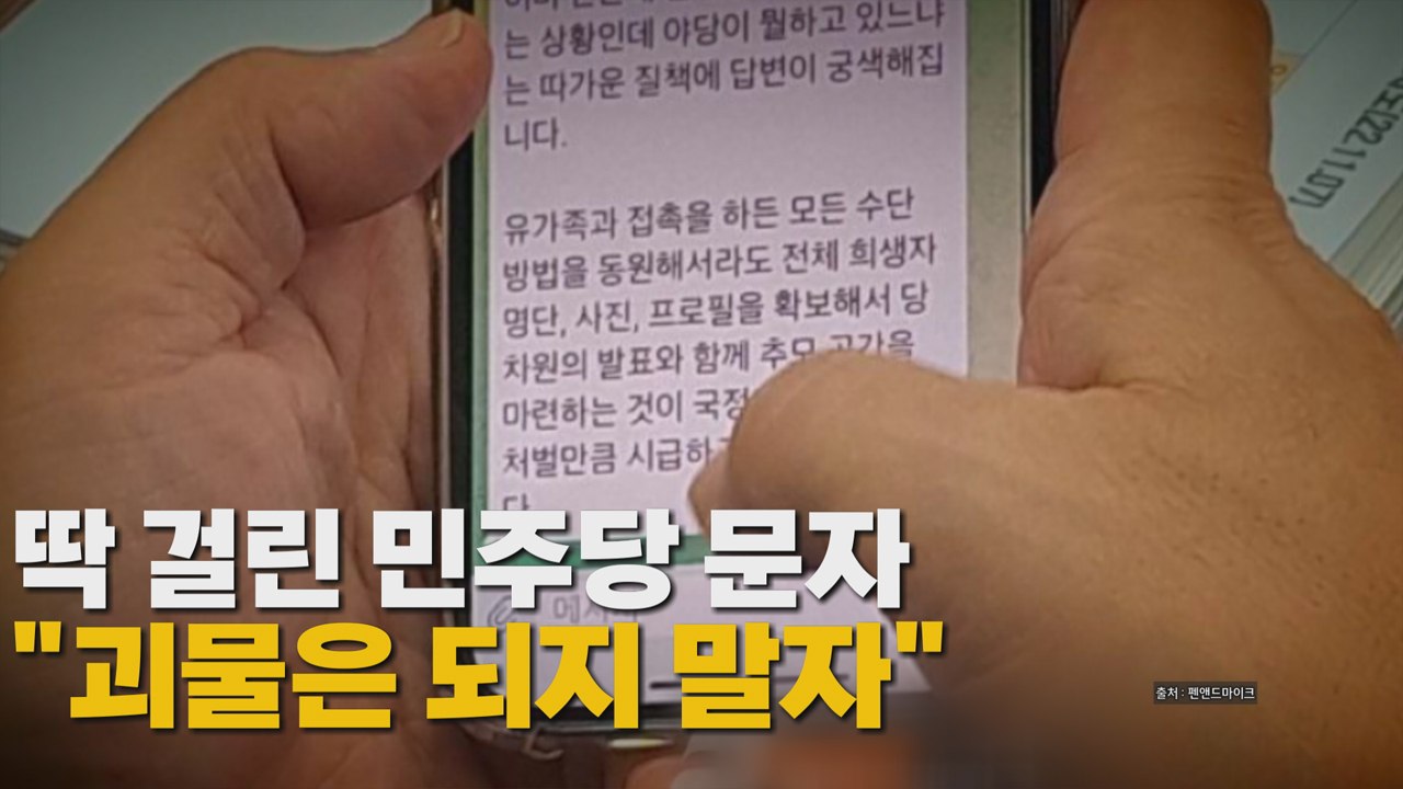 [나이트포커스] 딱 걸린 민주당 문자 "괴물은 되지 말자" / YTN