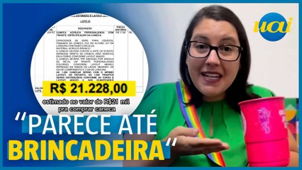 Vereadora questiona gasto de R$ 21 mil em canecas