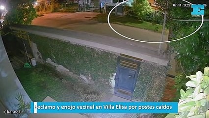 Reclamo y enojo vecinal en Villa Elisa por postes caídos