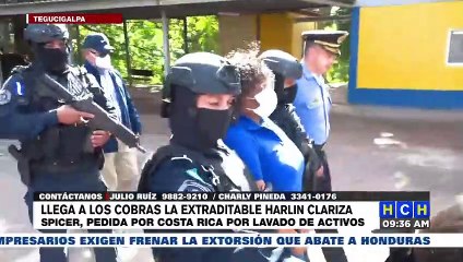 ¡Traslado concretado! En "Los Cobras" esperará su extradición Harlin Clariza Spicer Clark