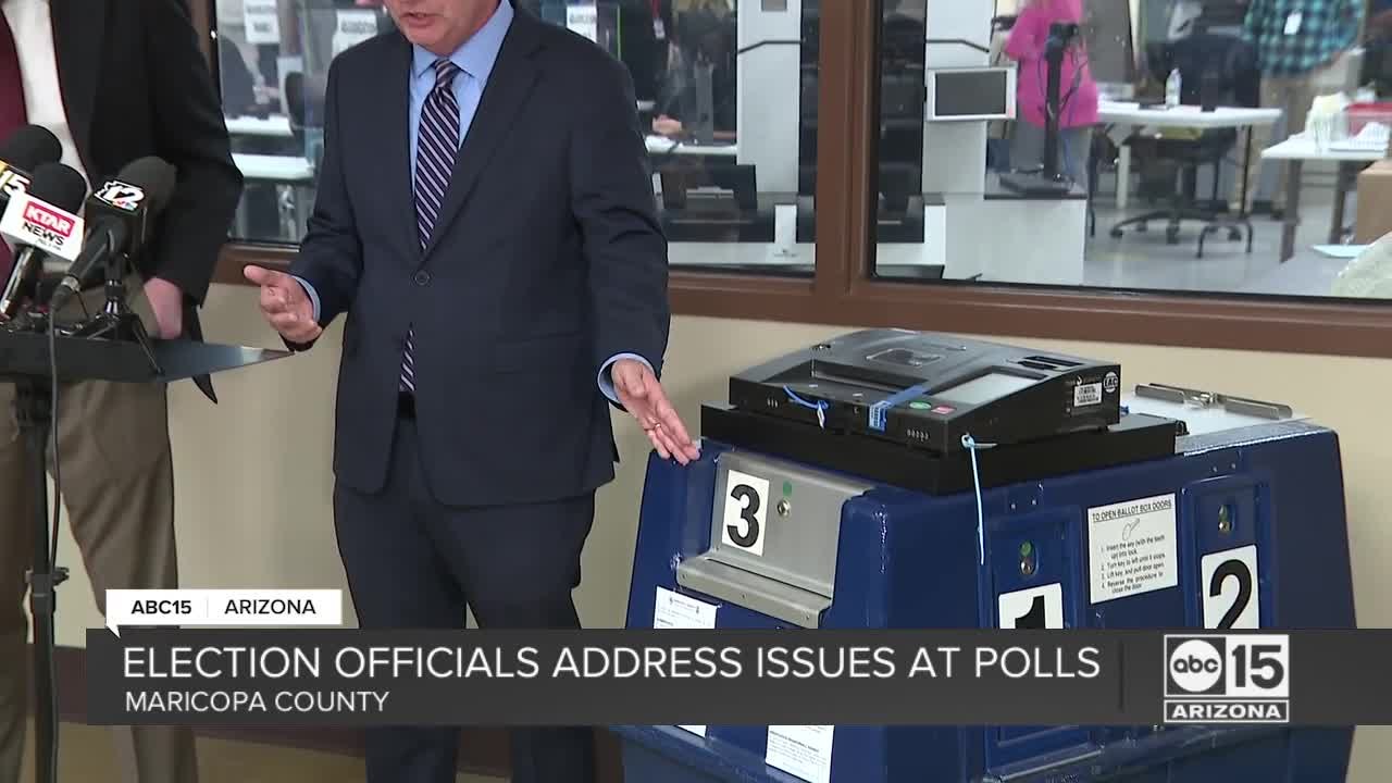 Election officials address tabulation issues at polling places at Maricopa County video
