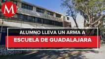 Policía retiene a menor por portación de arma en colegio de Guadalajara