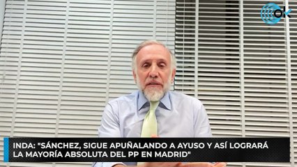 Inda: "Sánchez, sigue apuñalando a Ayuso y así logrará la mayoría absoluta del PP en Madrid"
