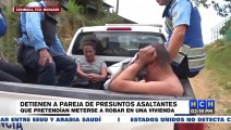 Detienen a pareja de presuntos asaltantes que pretendían robar en vivienda