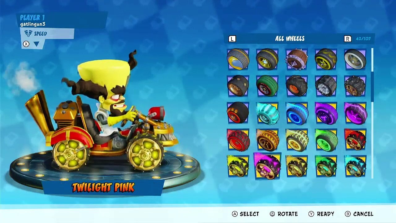 All Team Cortex Kart Wheels Showcase - Crash Team Racing Nitro-Fueled
