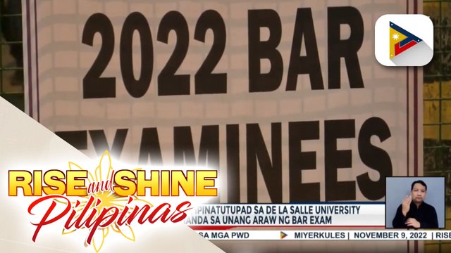 Mahigpit na seguridad, ipinatutupad sa De La Salle University bilang paghahanda sa unang araw ng bar exam; 300 pulis, naka-deploy sa San Beda University at De La Salle University para sa bar exam