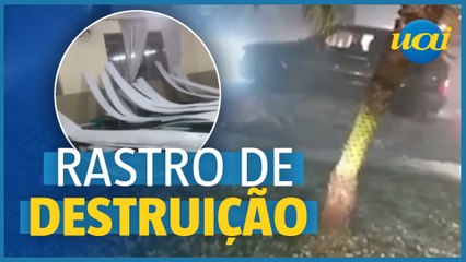 Chuva de granizo destelha casas e 'atola carros' no gelo em Minas