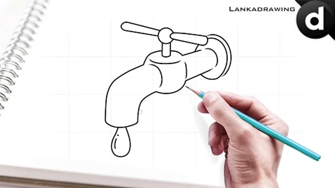 how to draw a simple and easy water faucet