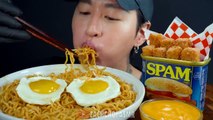 ASMR MUKBANG INDOMIE MI GORENG & SPAM FRIES _ COOKING & EATING SOUNDS _ Zach Choi ASMR