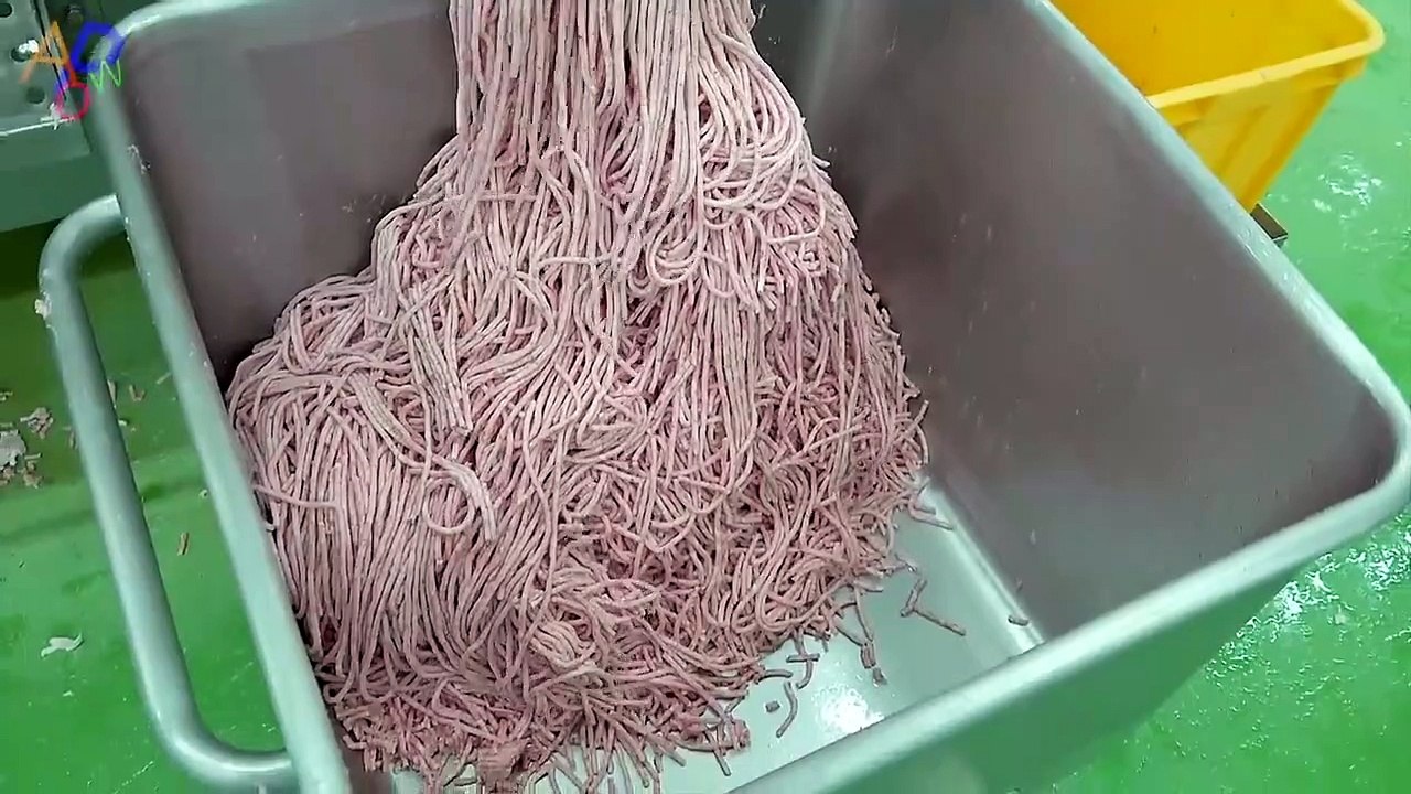 Korean Sausages Factory Mass Production Process. German Sausage Competition Winner
