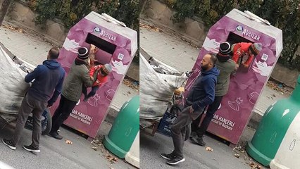 Avcılar'da giysi kumbarasından hırsızlık