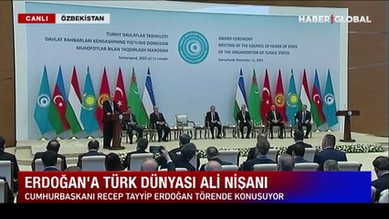 Cumhurbaşkanı Erdoğan'a Türk Dünyası Ali Nişanı