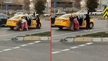 Kadın yolcuyu saçlarından sürükleyen taksiciye 1.823 lira ceza kesildi