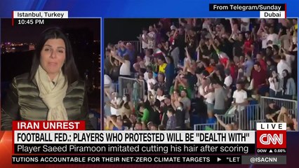 See Iranian soccer player appear to protest during tournament