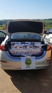 Polícia apreende veículo lotado com 20 caixas de cigarros paraguaios, em Francisco Alves