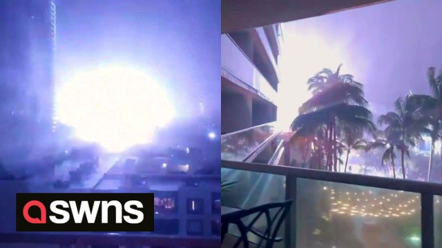Tropical Storm Nicole sees transformers explode in Miami as wind and rain batters the city