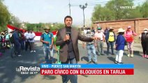 Incrementan puntos de bloqueos en Tarija en rechazo al anuncio de Gobierno