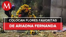 Llevan girasoles al sitio donde encontraron el cuerpo Ariadna Fernanda en Morelos