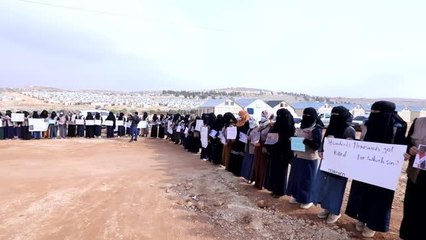 Esed rejiminin sivilleri hedef alan saldırıları protesto edildi